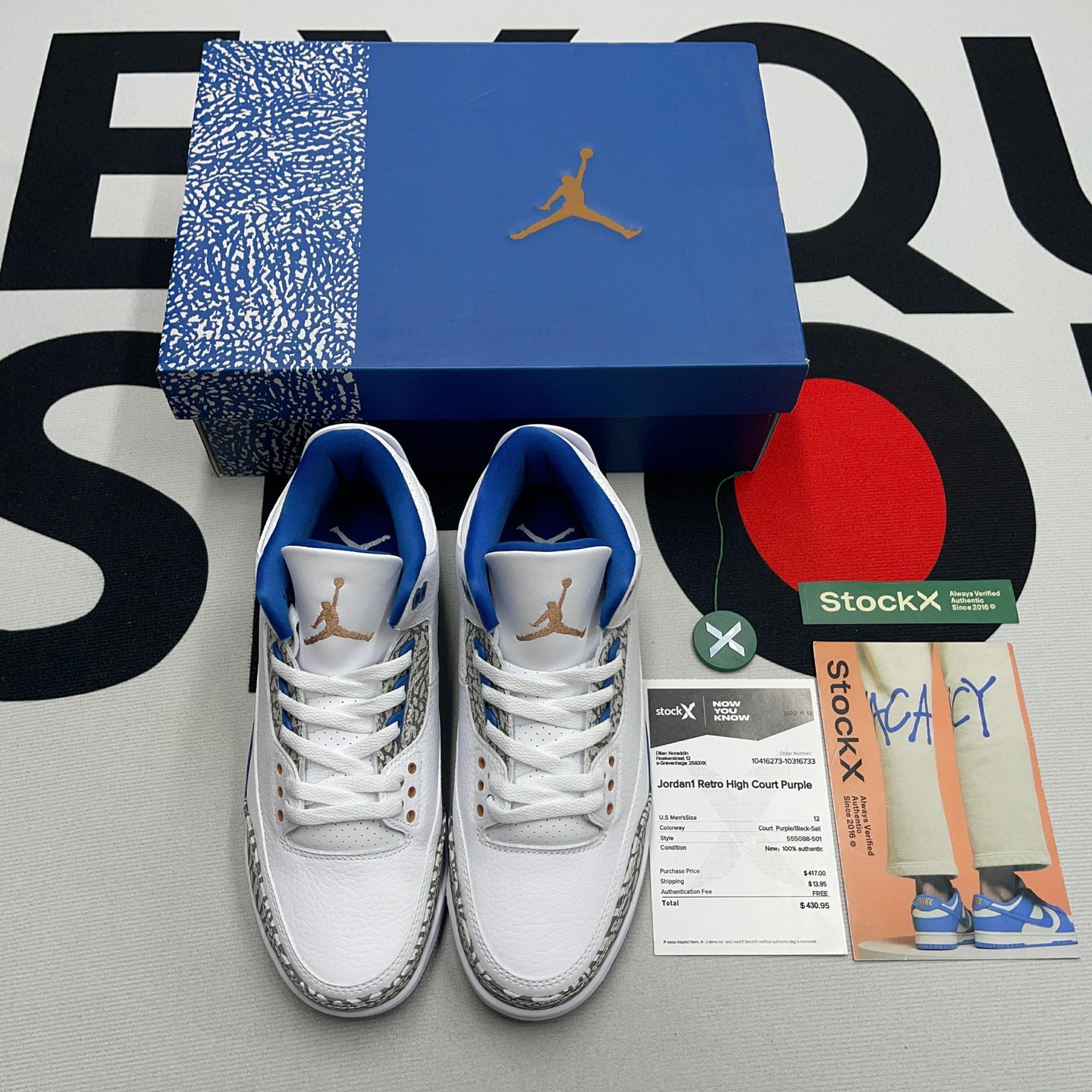 J*rdan 3 "White and True Blue"